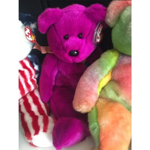 Ty Beanie Buddies Lot Millennium, Spangle, and Peace Bear - Picture 4 of 11